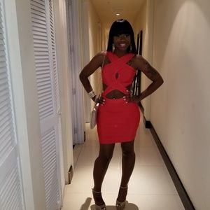 Bandage red dress